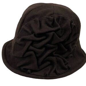 Betmar NY Brown Ruffle Wool Blend Bucket Hat